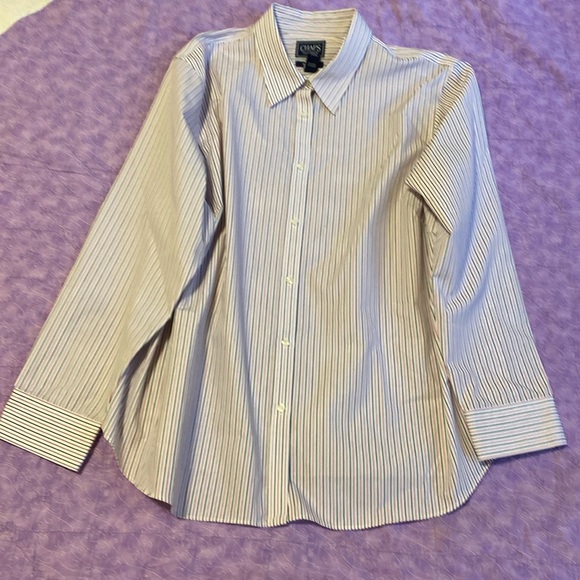 NEW Chaps Classic Women’s button down shirt. Cotton. NO IRON. Long sleeve. Sz 2X - Picture 5 of 7